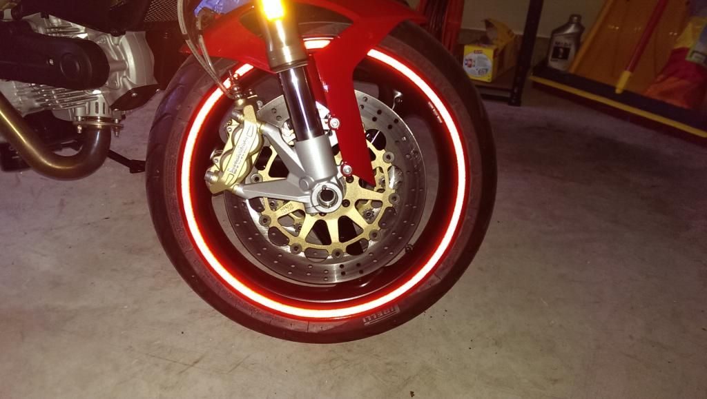 Added red reflective rim tape Ducati Monster Motorcycle Forum